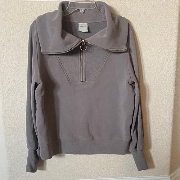 Varley Vine Pullover in Deep Charcoal Ottoman Ribbed Fabric Size M - Picture 6 of 11